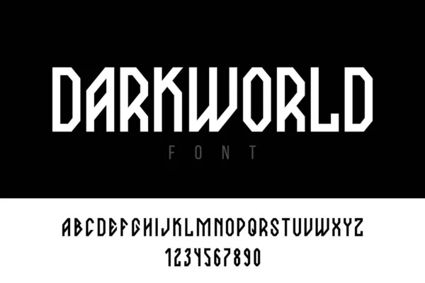 Font Vector Gothic Condensed Bold Baik Sebagai Kepala Dan Teks - Stok Vektor