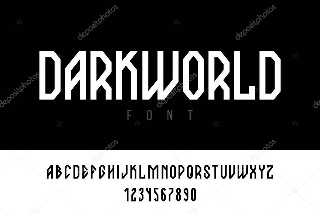 Font Vector Gothic Condensed Bold. Good as Header and Text. Letter and Numbers.