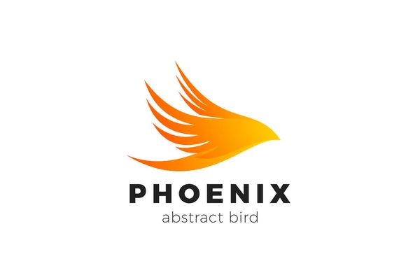 Flying Bird Logo Resumen Plantilla Vectorial Phoenix Design Silueta Elegante — Vector de stock