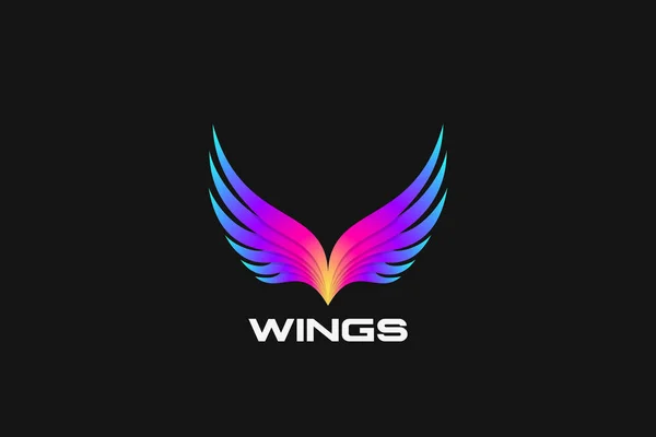 Vleugels Logo Vogel Abstract Vector Silhouet Design Sjabloon Kleurrijke Vleugel — Stockvector