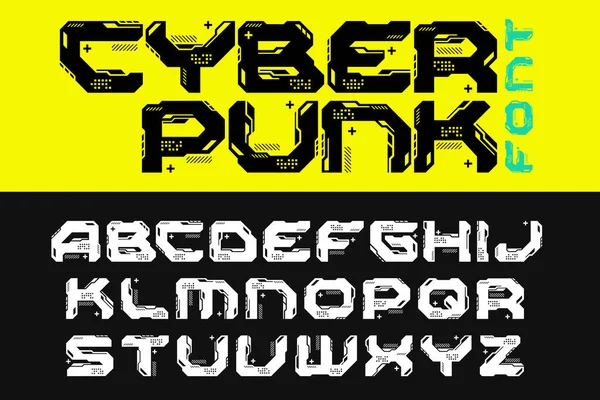 Cyberpunk Font Vector Design Style —  Vetores de Stock