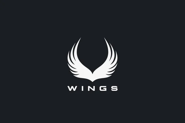 Wings Logo Fågel Abstrakt Vektor Silhuett Design Mall Vingelement För — Stock vektor