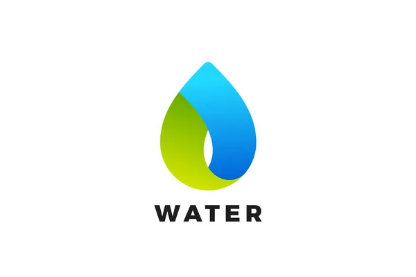 Vízcseppek Logo Design Absztrakt Drop Vector Template Öko Ital Zöld — Stock Vector
