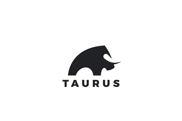 Bull Logo Bison Taurus Design Vektor Vorlage Negativer Raum Stil — Stockvektor