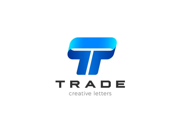 Letter Logo Ribbon Design Vector Template Monogram Logotype Concept Icon — стоковый вектор