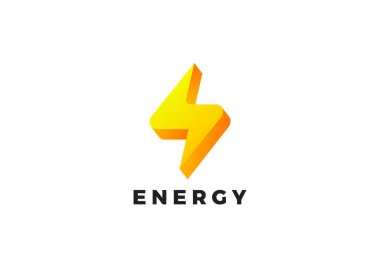 Flash Lightning Logo Enerji Gücü Elektrik Sürgüsü Tasarım Vektörü Şablonu.