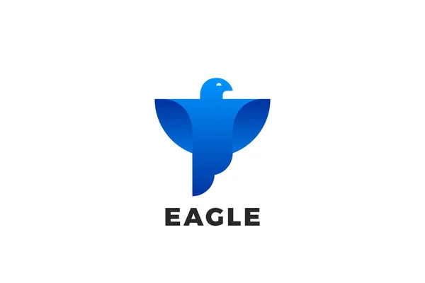 Eagle Logo Design Modelo Vetor Estilo Geométrico Bird Falcon Soaring — Vetor de Stock