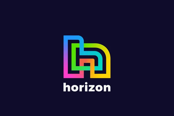 Harfi Logo Tasarımı Küçük Döngü Sonsuz Vektör Şablonu Renkli Doğrusal — Stok Vektör