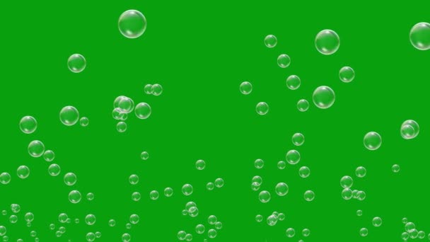 Flygande Såpbubblor Grön Skärm Rörelse Grafik — Stockvideo