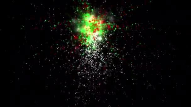 色彩斑斓的星星在夜间背景下提取运动图形 — 图库视频影像