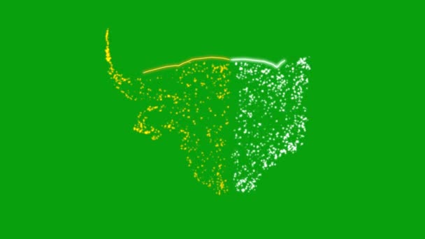 Shining Bull Bear Logo Green Screen Motion Graphics — Wideo stockowe