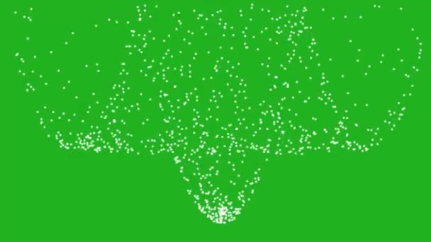 Particles Wave Green Screen Motion Graphics — Stock Video
