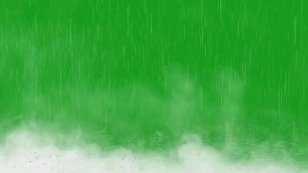 Lluvia Niebla Gráficos Movimiento Pantalla Verde — Vídeos de Stock