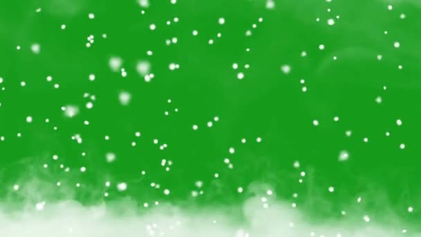 Grafica Movimento Dello Schermo Verde Nevicata — Video Stock