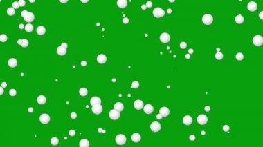 Yükselen beyaz toplar yeşil ekran hareket grafikleri