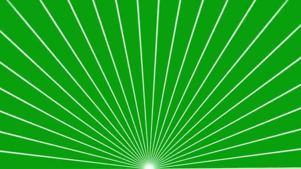 Girando Raios Circulares Gráficos Movimento Tela Verde — Vídeo de Stock