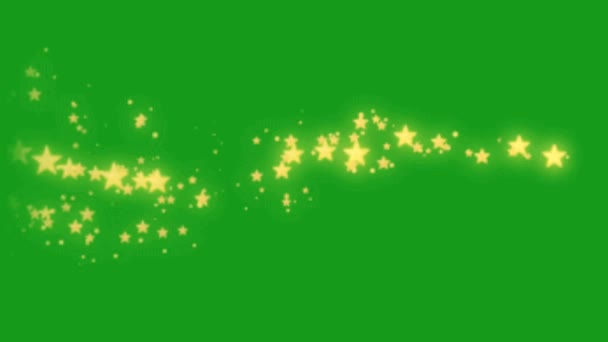 Leuchtende Sterne Strömen Green Screen Motion Grafiken — Stockvideo