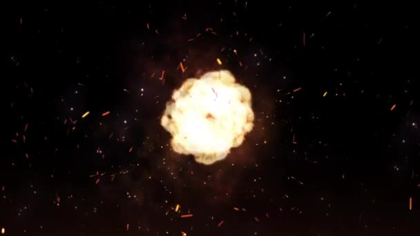 Fire Explosion Sparkles Motion Graphics Night Background — ストック動画