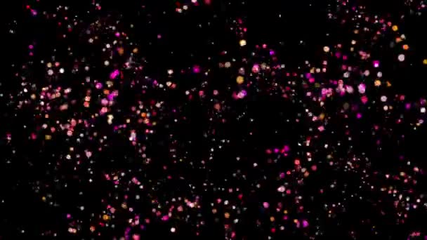 Красочные Bokeh Огни Движения Графики Ночным Фоном — стоковое видео