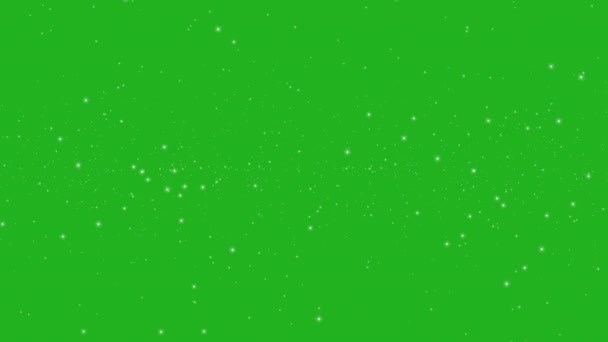 Brilhando Partículas Brancas Gráficos Movimento Tela Verde — Vídeo de Stock