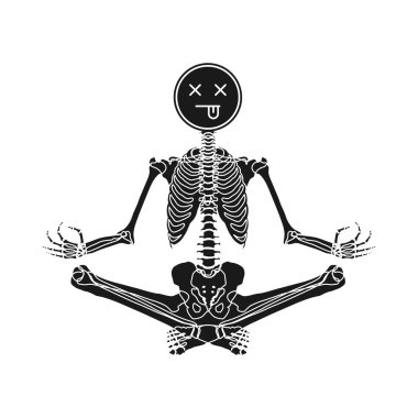 Emoji Kafatası Sanat Tasarımı. Düzenlenebilir, vektör illüstrasyonu.