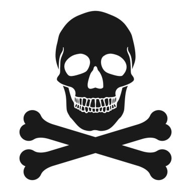 Kafatası ve kemikler. Düzenlenebilir, vektör illüstrasyonu