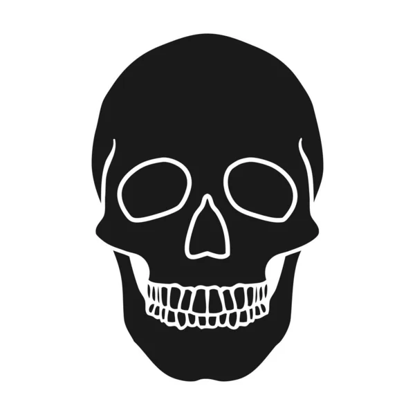 頭蓋骨の頭 編集可能なベクトル図 — ストックベクタ