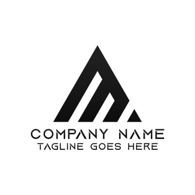 M harfi logo tasarım şablonu