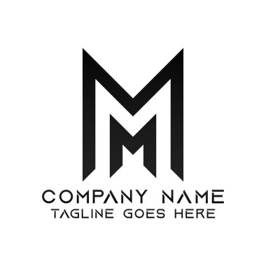 M harfi logo tasarım şablonu