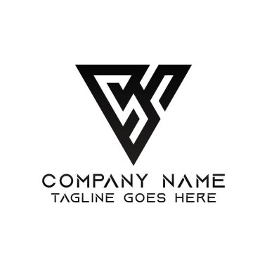 SS harfi logo tasarım şablonu