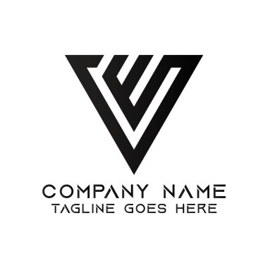 VW harfi logo tasarım şablonu