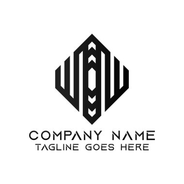 WW harfi logo tasarım şablonu