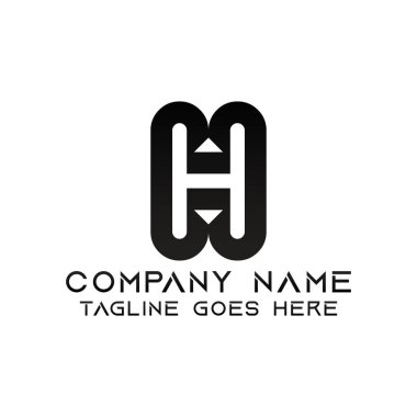 H harfi logo tasarım şablonu