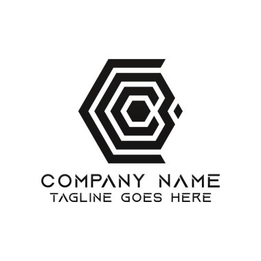 C harfi logo tasarım şablonu