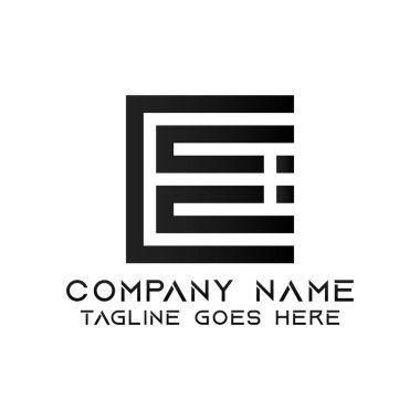 E Harfi Logo Tasarım Şablonu