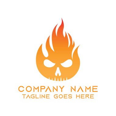 Kafatası logo tasarım şablonunu ateşle