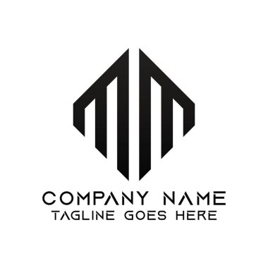 Harf MM logo tasarım şablonu
