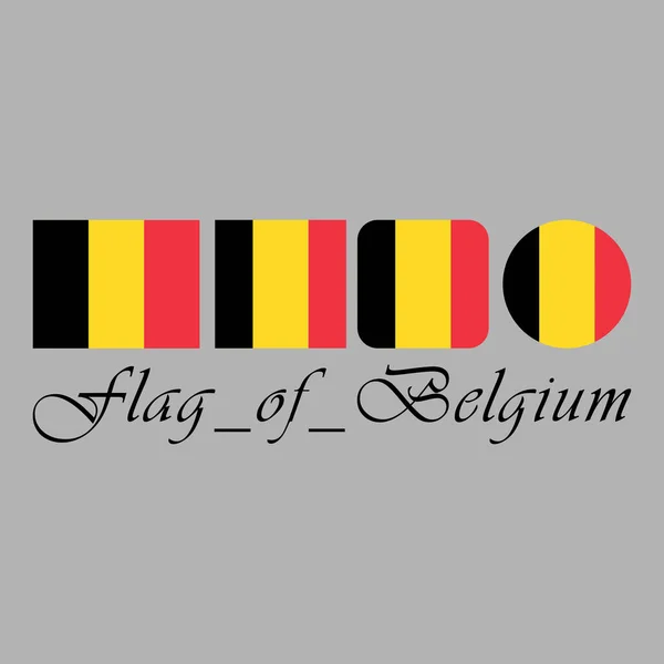 Flag Belgium Nation Design Artwork — Stock Vector