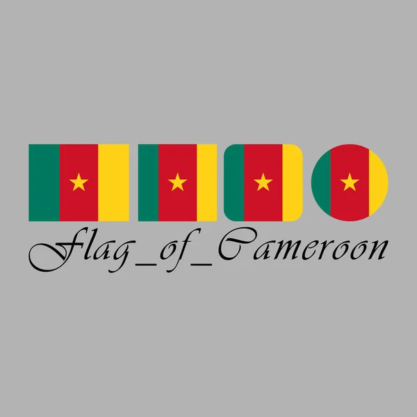 Kunstwerk Zur Flagge Der Nation Kamerun — Stockvektor