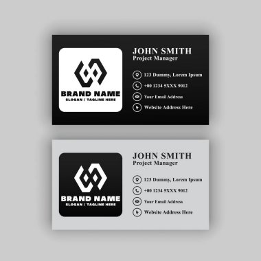 Basit bir kartvizit şablonu. Düzenlenebilir, yeniden boyutlandırılabilir, vektör illüstrasyonu.