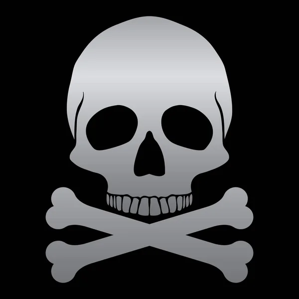 Skull Vector Silver Color — ストックベクタ