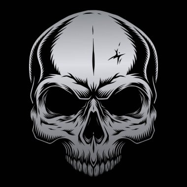 Skull vector With Silver Color