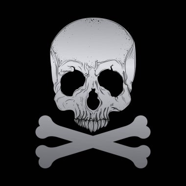 Skull vector With Silver Color