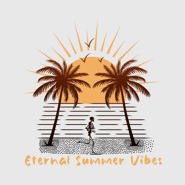 Eternal Summer Vibes Summer Theme Illustration — Image vectorielle