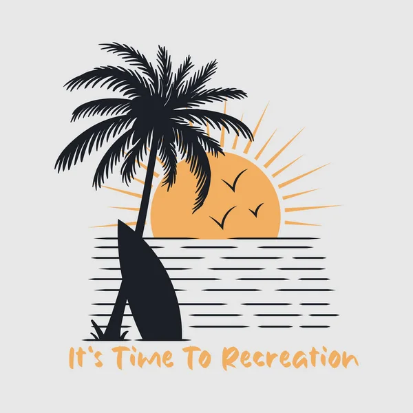Time Recreation Summer Theme Design Illustration — Image vectorielle