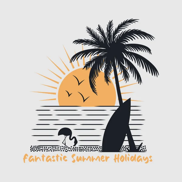 Fantastic Summer Holidays Summer Theme Design Illustration — Stockový vektor