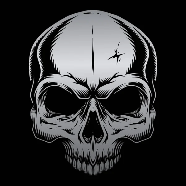 Skull Vector Silver Color — ストックベクタ