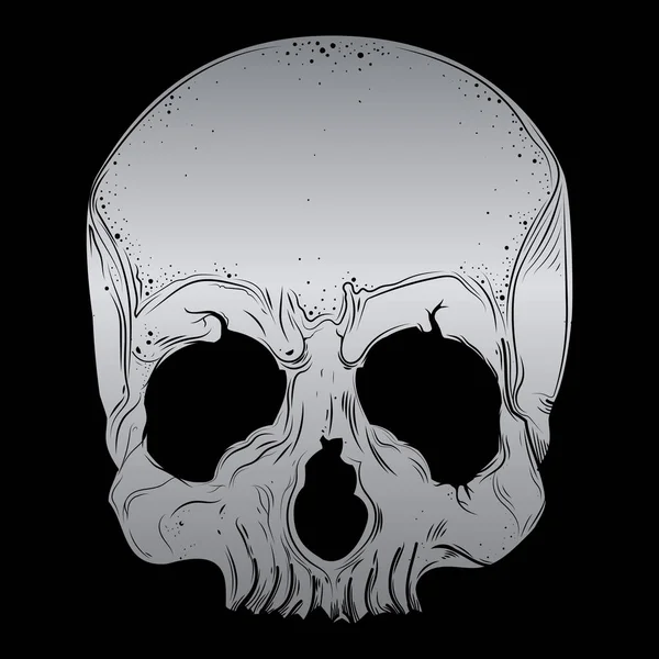 Skull Vector Silver Color — Stock Vector