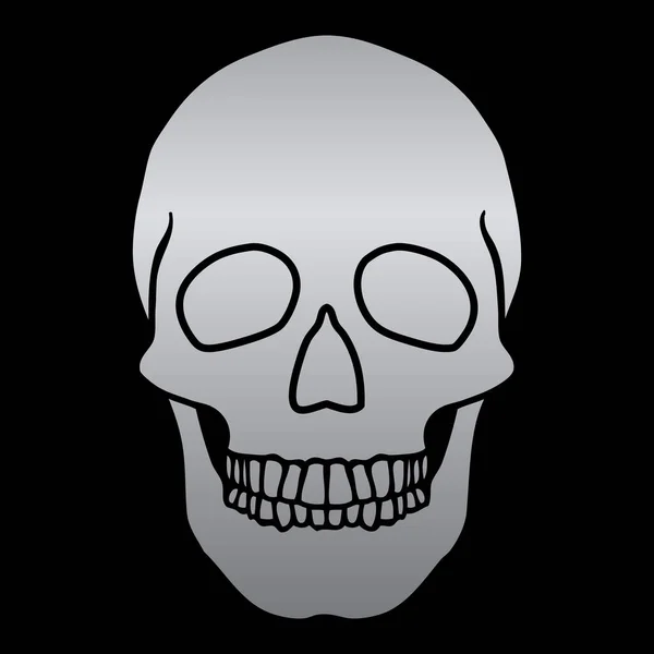 Skull Vector Silver Color — Stok Vektör