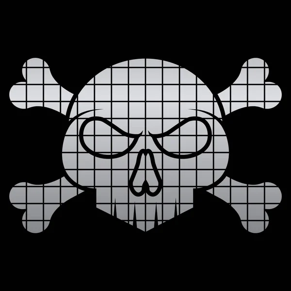 Skull Vector Silver Color — Vettoriale Stock